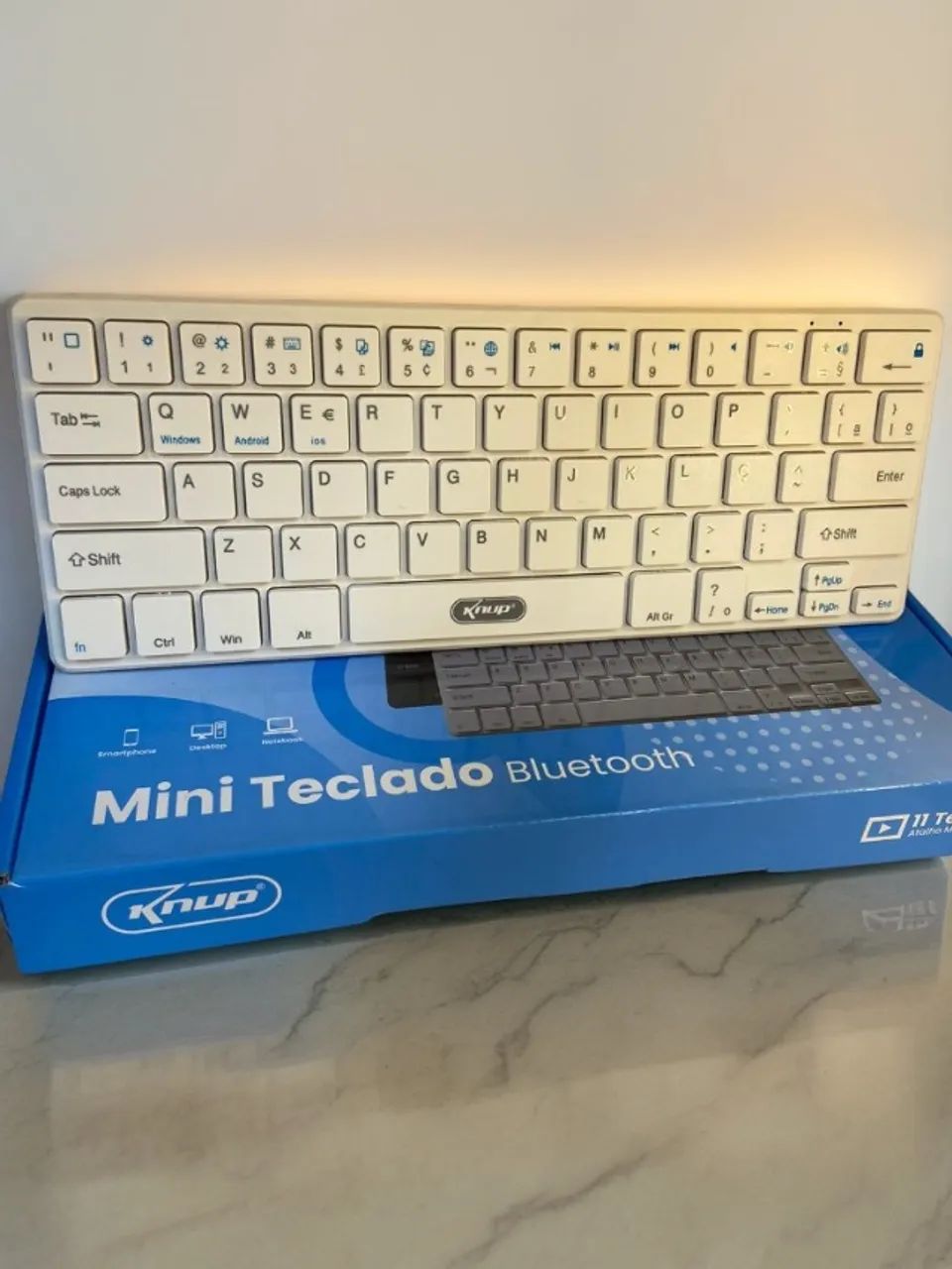 Mini teclado knup bluetooth Branco an19