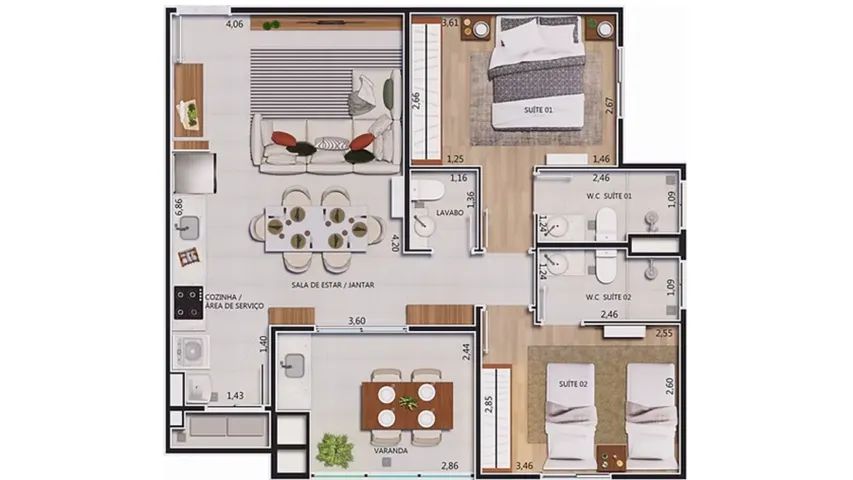 Vendo apto 2 suites com 72 M2 - Foto 3