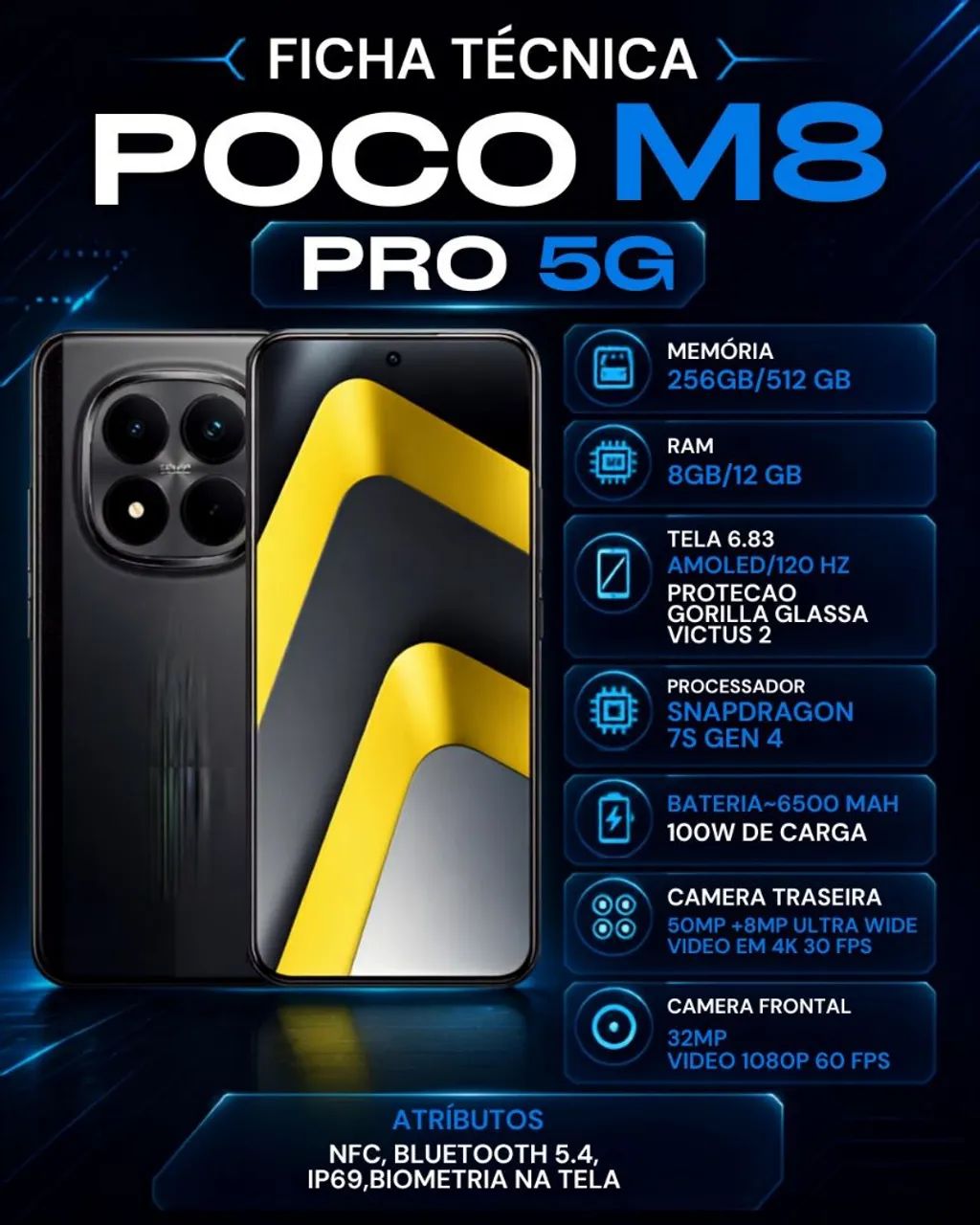 Poco M8 Pro 5G, Poco M8 5G e Poco M8S 5g! Linha completa e ótimos preços.  - Foto 2