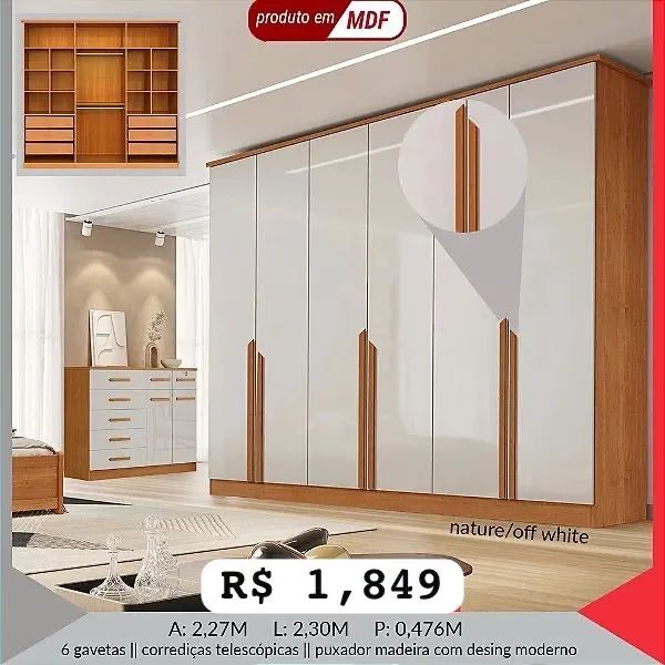 Guarda Roupa Bianca 100% MDF - Promoção  - Foto 2