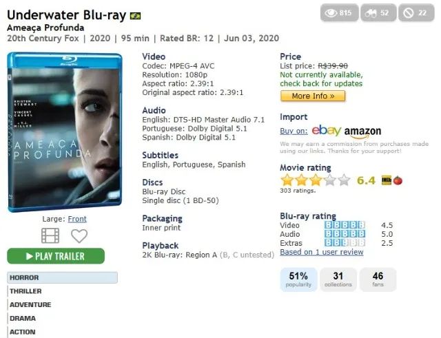 Blu-Ray Ameaça Profunda - Foto 4