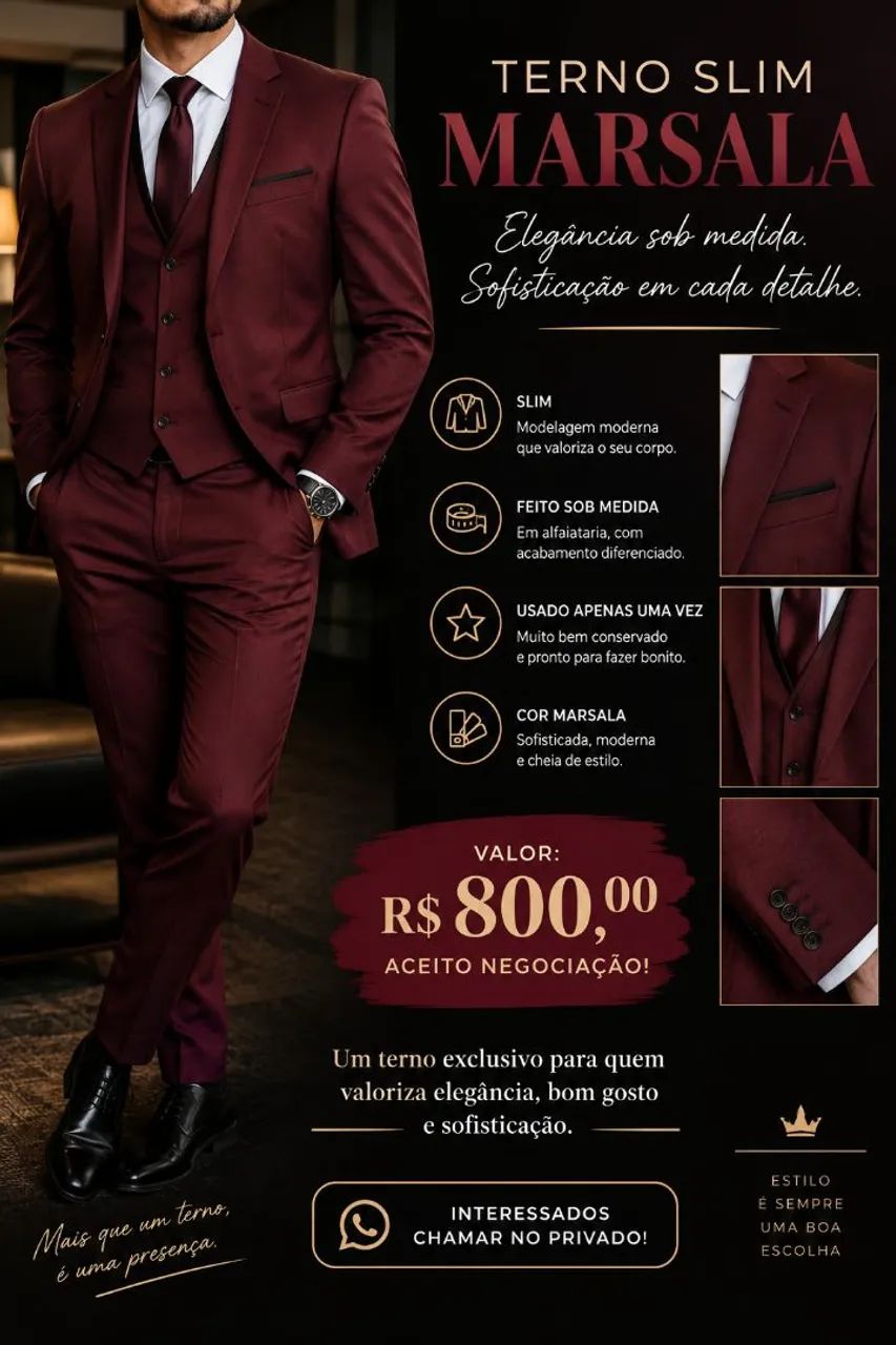 Vendo um terno slim 
