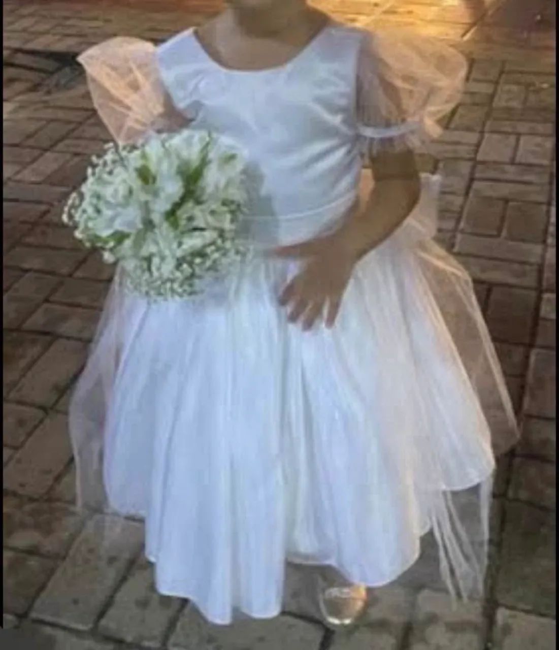 Vestido formal infantil cor Off - Foto 2