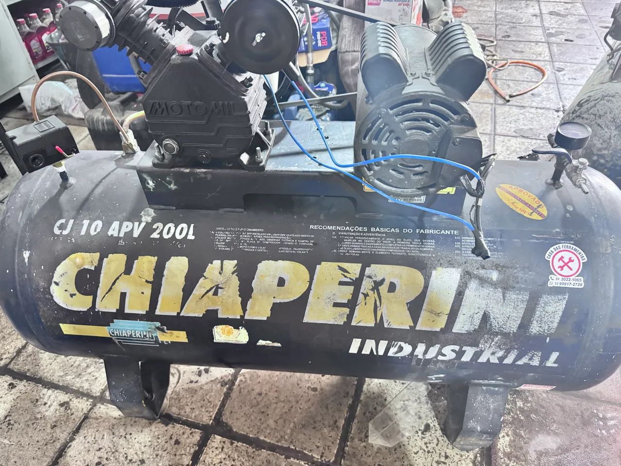 Compressor 10 pes 100 litros 140 libras chiaperini
