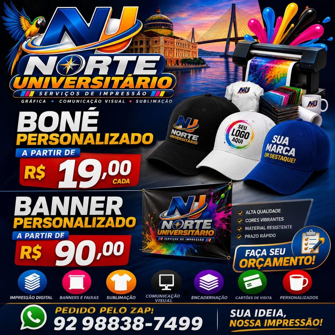 Boné e banner