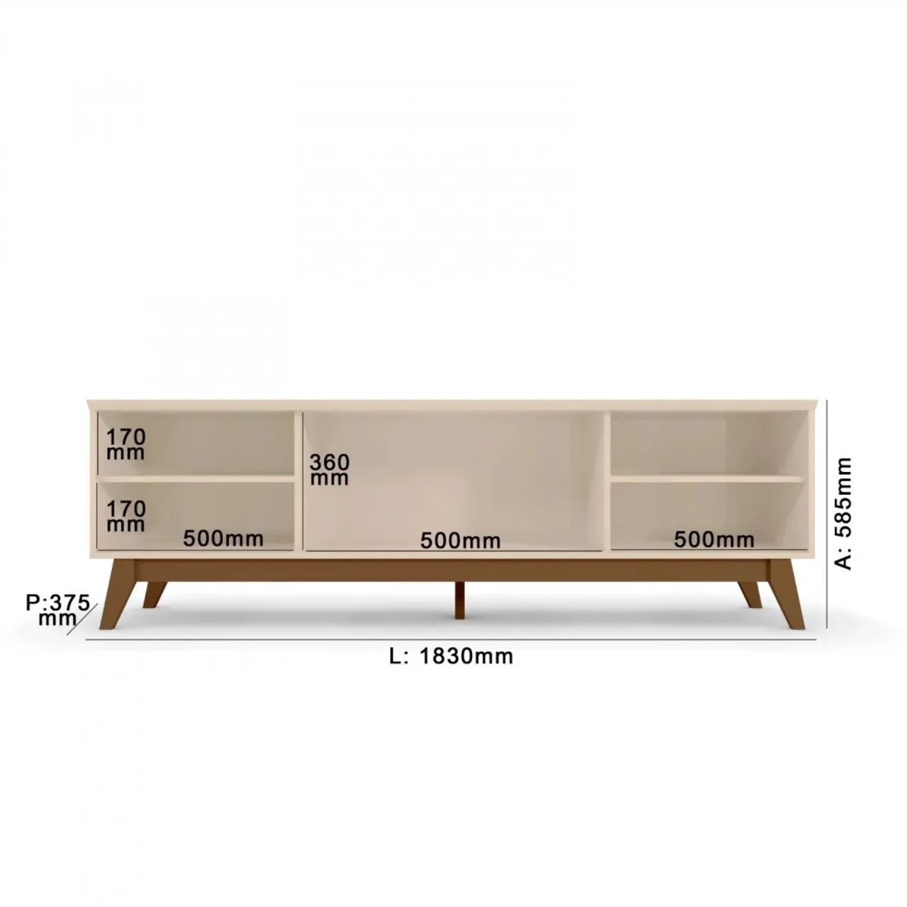 Rack para Tv de até 75 Polegadas 2 Portas com Nichos Campinas Off white/ Canela Mobler - Foto 2