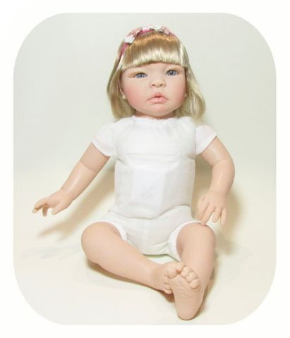 Boneca Bebe Tipo Reborn Loira Kiss - Chora - Foto 3