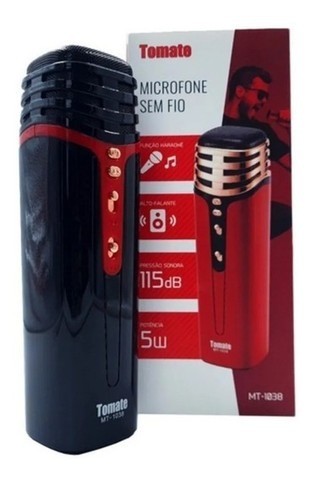 Microfone Bluetooth Karaokê E Music Tomate MT-1038