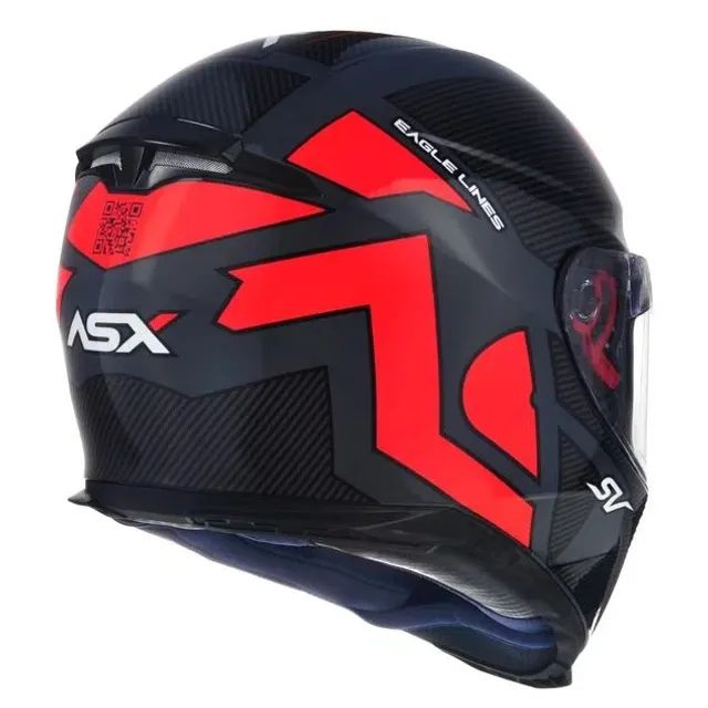 Capacete ASX Eagle SV Lines Brilho Cinza/Vermelho (Entrega Grátis) - Foto 4