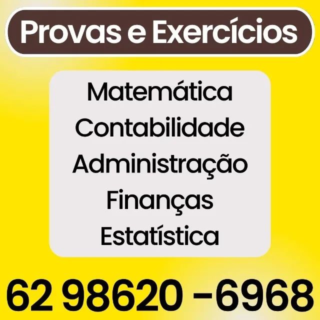 Professora de Matemática, Contabilidade, Estatística para Provas e Exercícios Online54