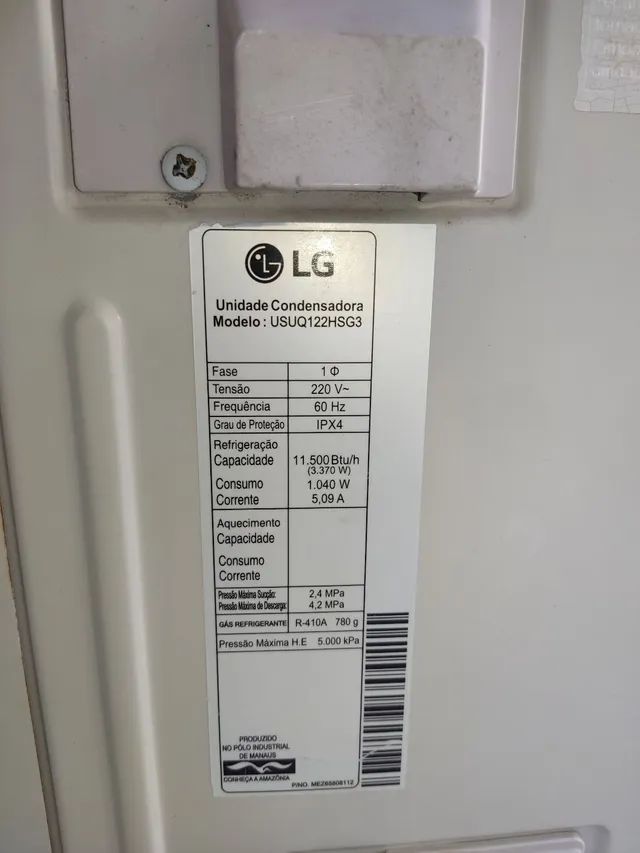 Unidade Condensadora LG inverterV - 12mil BTUs