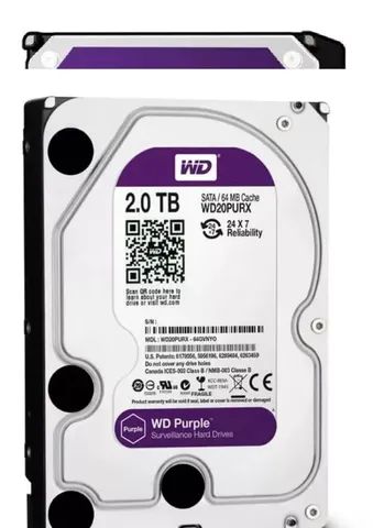 Hd 2 Tera Wd Purple para Cftv indicado pela Intelbras Interno Disco Rígido
