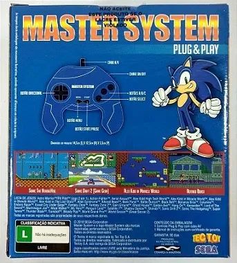 Master System Plug & Play com 40 jogos na Memória