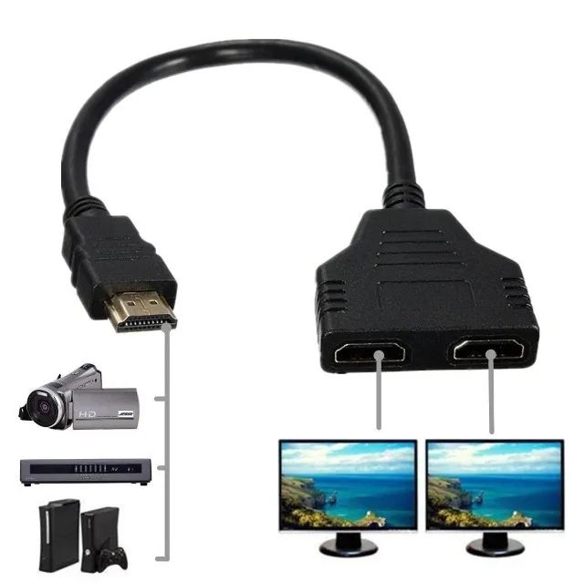 Cabo Hdmi Divisor Duplicador Y 1 Macho P/ 2 Fêmea - Foto 3