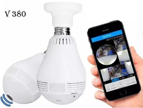 Lâmpada Espiã Câmera Ip Led Wifi Hd Panorâmica 360º Celular - Foto 5