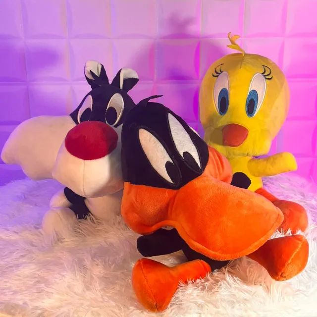 Pelúcia Frajola, Piupiu e Patolino - Looney Tunes (trio) - 30CM cada