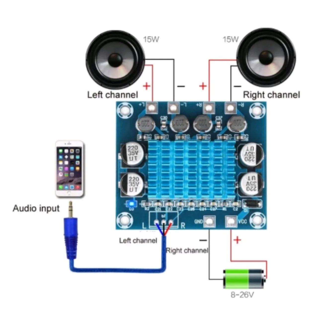 Placa amplificador de áudio 