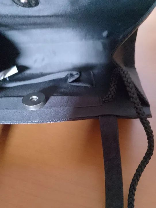 Bolsa de mão preta elegante de mão e ombro, sem uso  - Foto 4