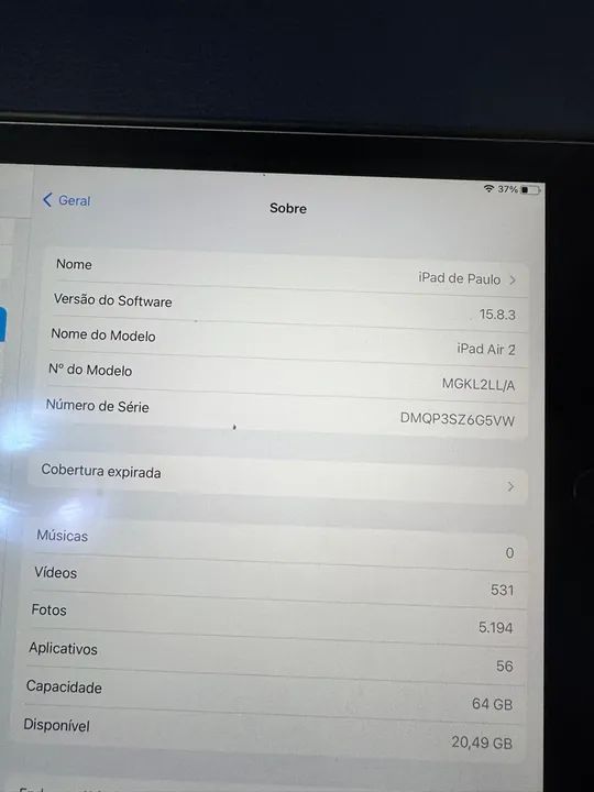 iPad Air 2ª geração Wi-Fi 64 gb perfeito com capa de couro 360graus - Foto 3