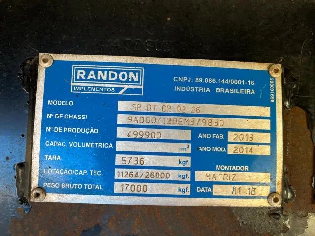 Bitrem Randon 2014, roda disco, 7,10x1,80, sem pneus. - Foto 2