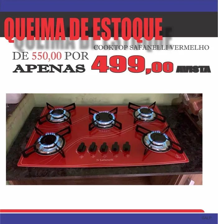 COOKTOP SAFANELLI VERMELHO MEGA PROMOÇÃO  - Foto 2