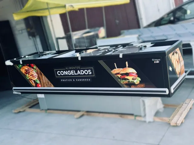freezer horizontal 2,90 cm vidro reto gelopar ilha de congelados (alef)