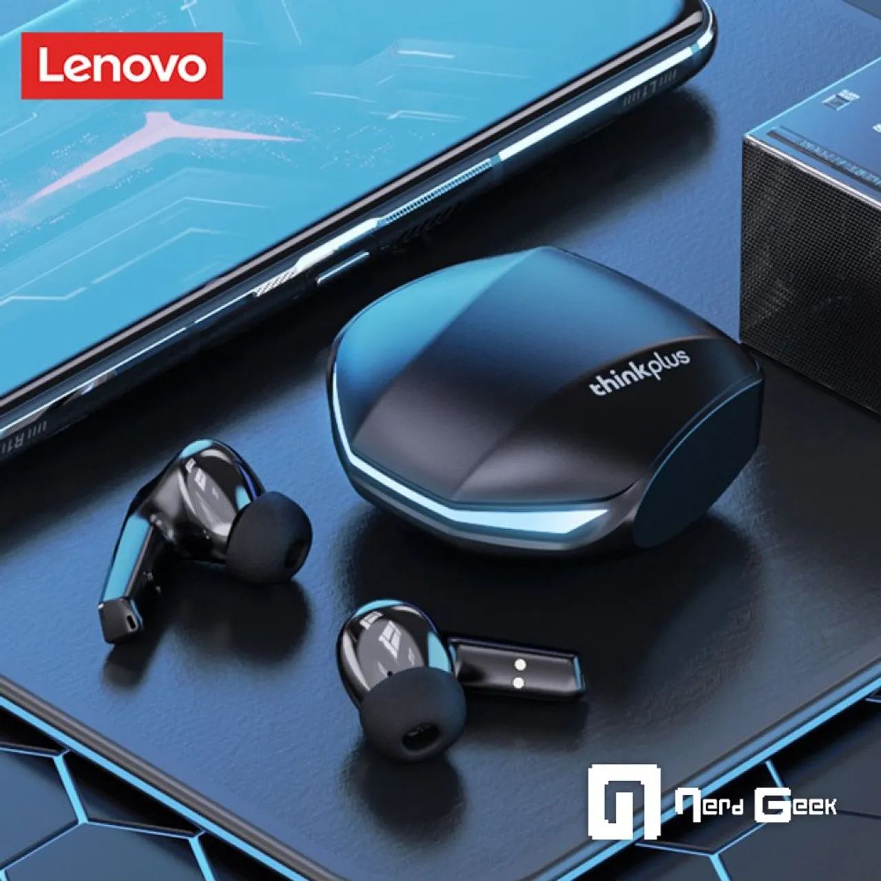 Fone de ouvido bluetooth original Lenovo GM2 Pro branco ou preto (novo lacrado)