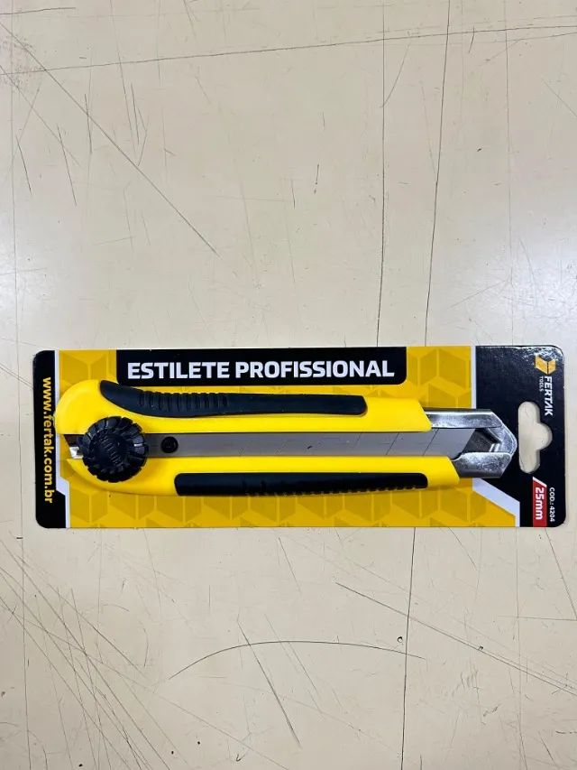 Estilete 25mm Profissional - Novo Corpo em Metal - Grip Emborrachado