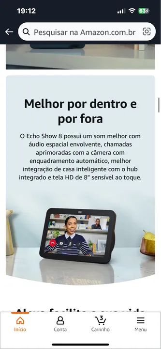 Alexa Echo Show 8, 3ª geração, mod 2023 - Preta - Foto 2