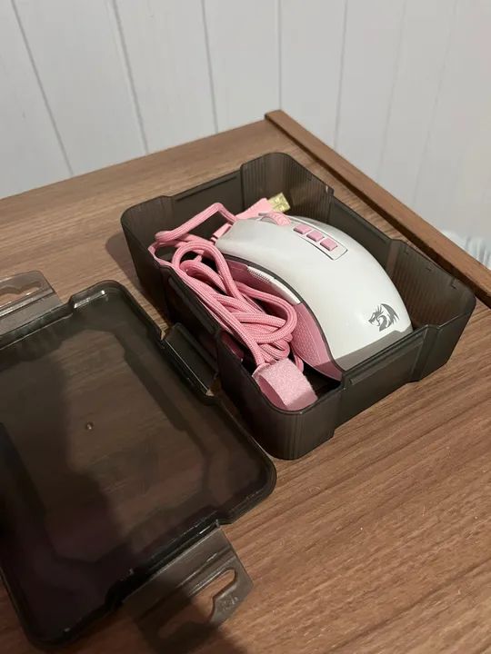 Mouse Gamer Redragon cobra m711w - Branco e Rosa - Foto 3
