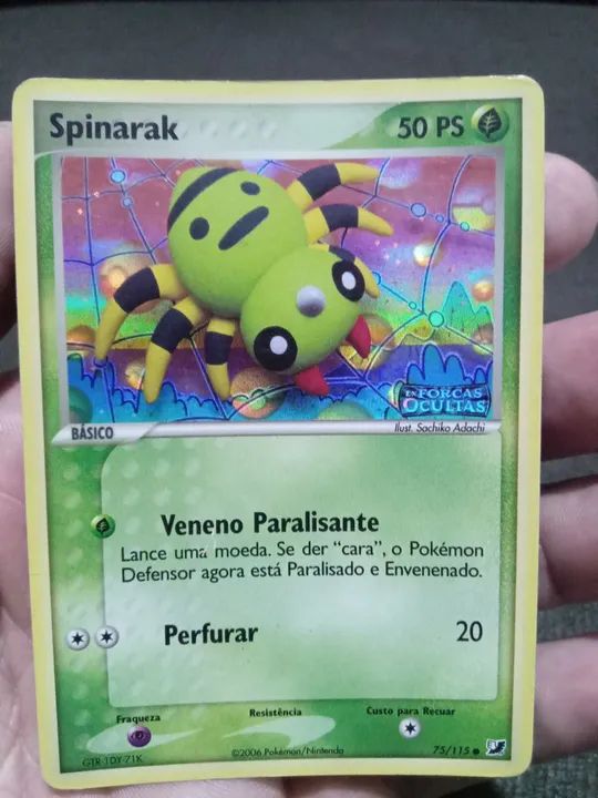 Carta Pokémon Spinarak - 75/115 -  Forças Ocultas qualidade SP