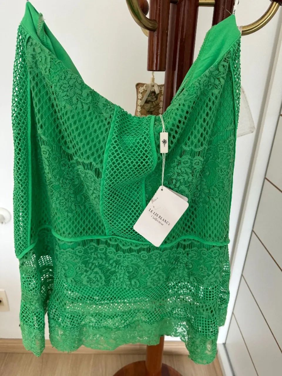 saia renda le lis blanc verde - Foto 3