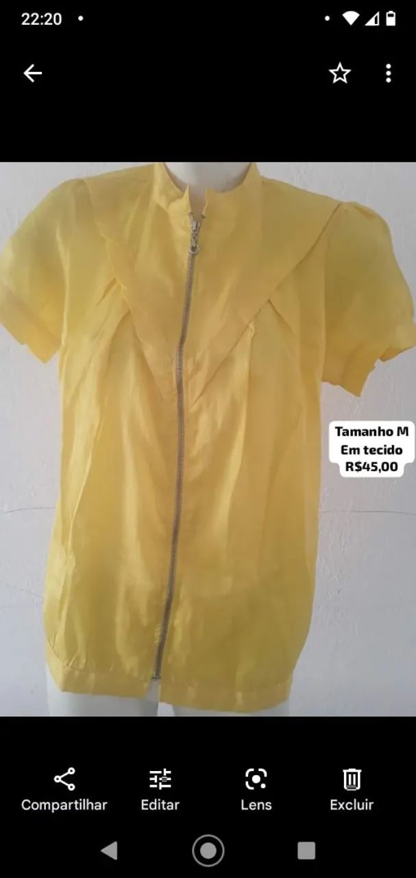 Camisa feminina com zíper tamanho M - Foto 2
