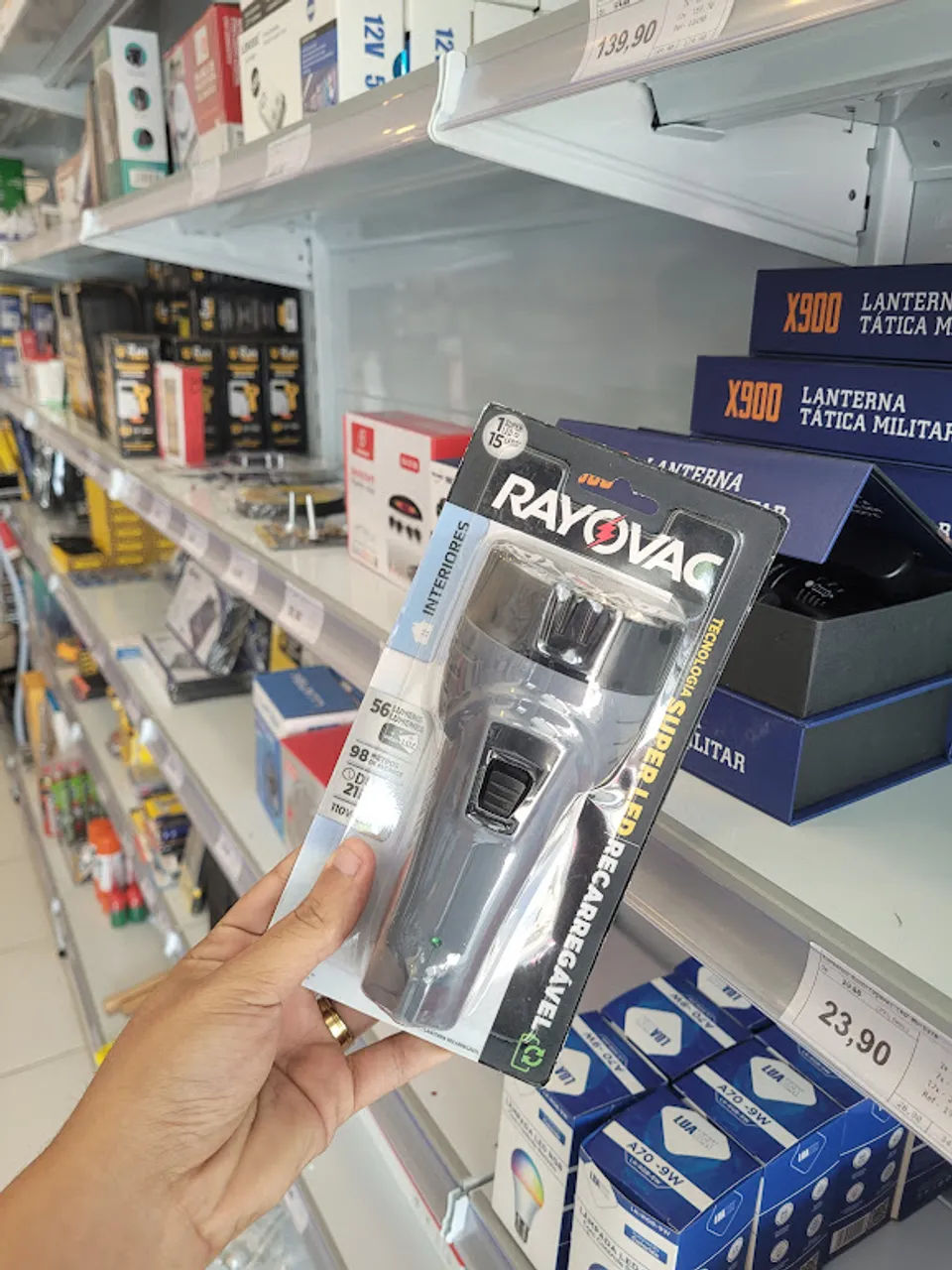 LANTERNA RAYOVAC RECARREGÁVEL MIDIA SUPER LED