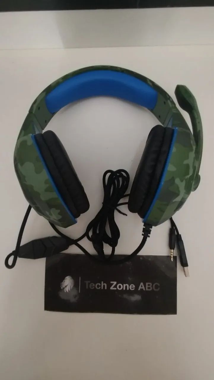 Fone headphone Gamer Camuflado, com LED  - Foto 2