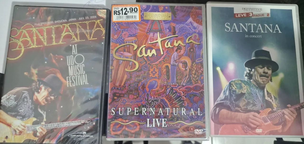 DVDs Santana - Shows Ao Vivo e Supernatural Live