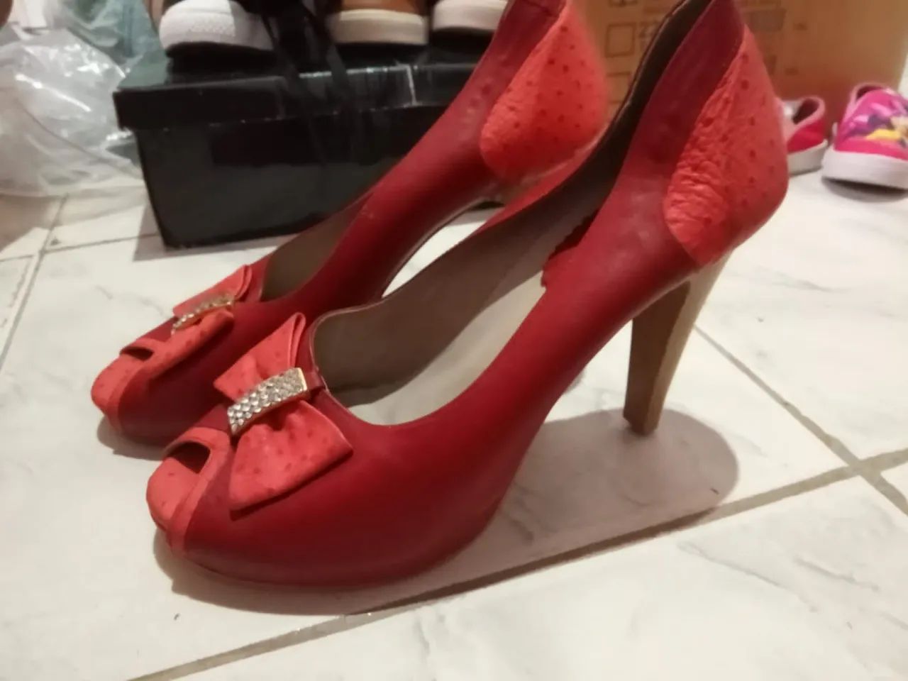 Sandália Salto Alto Vermelha