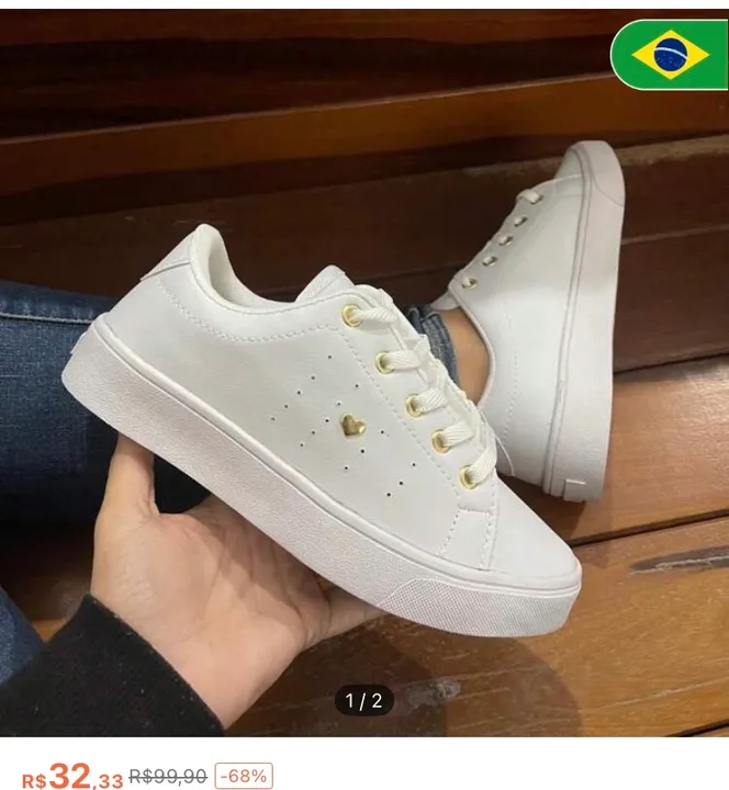 Tênis Feminino Casual Branco N 36