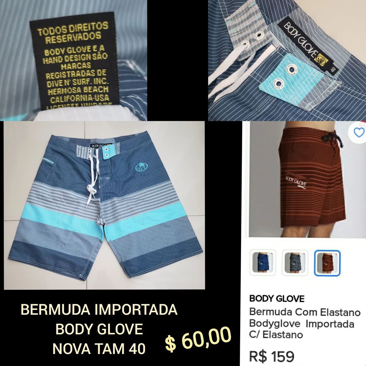 Bermuda Body Glove Importada Nova e outras 