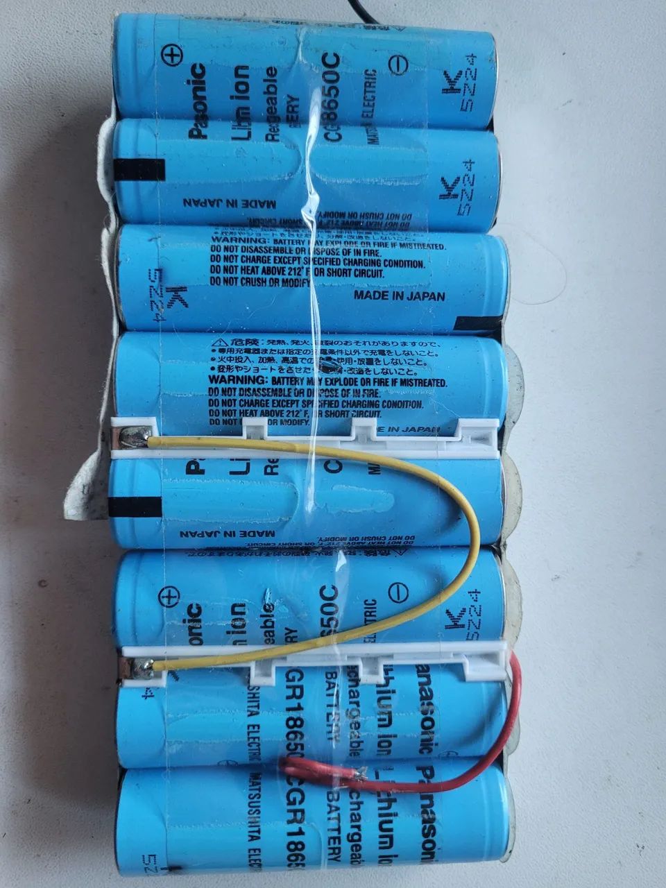 8 Bateria Panasonic litio 18650 recarregáveis pack 12v