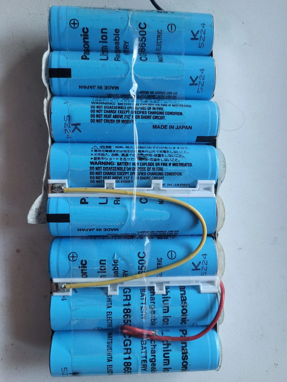 8 Bateria Panasonic litio 18650 recarregáveis pack 12v