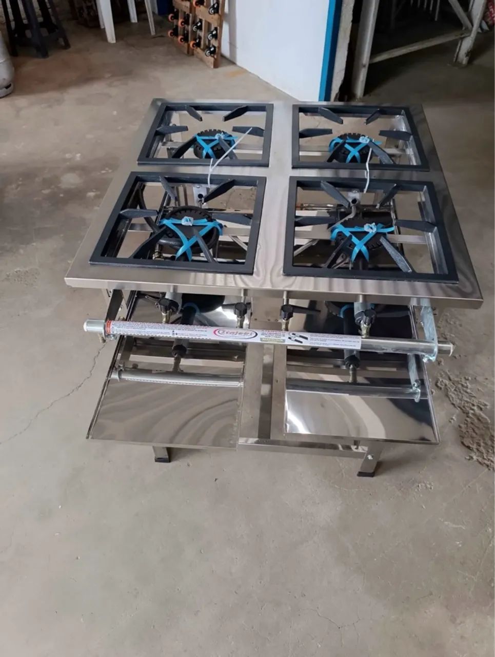 Fogão Industrial Inox 4 Bocas Alta Pressão - Ideal para Restaurantes e Padarias  - Foto 3