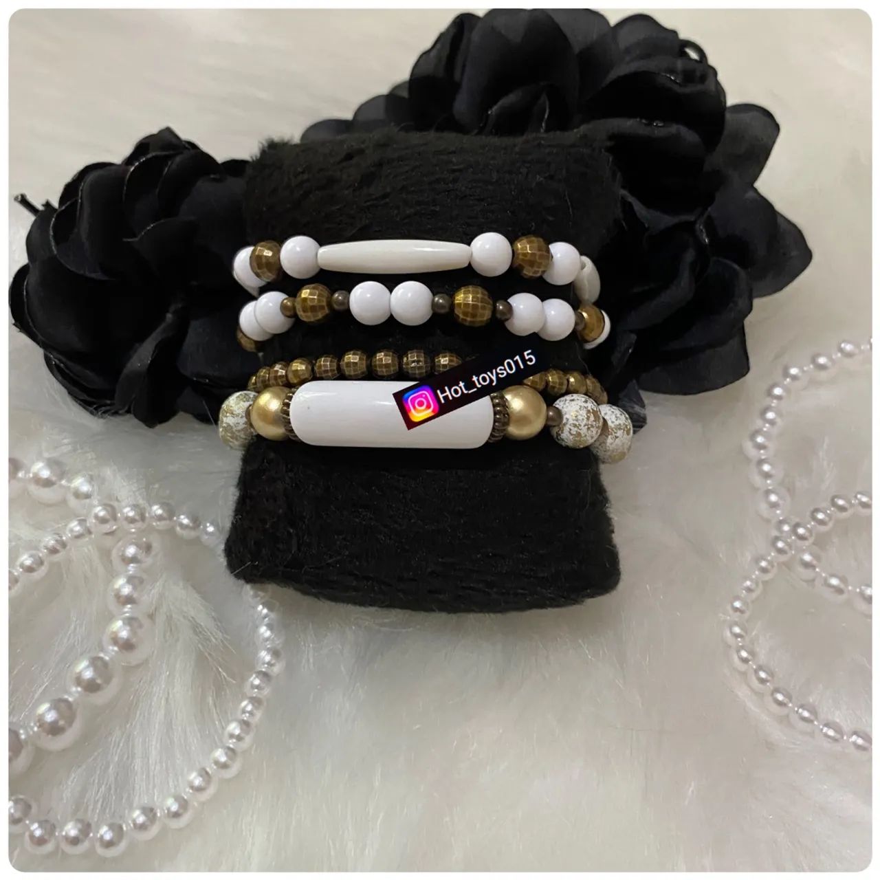 Conjunto de pulseiras com detalhes dou rados - Foto 4