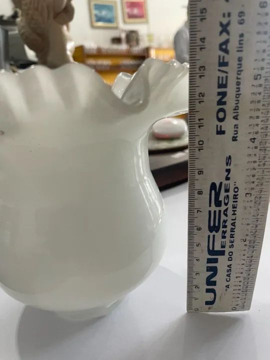 TULIPA FLOR ANTIGA  GROSSA OPALINA LEITOSA PARA LUSTRE ABAJUR - Foto 5