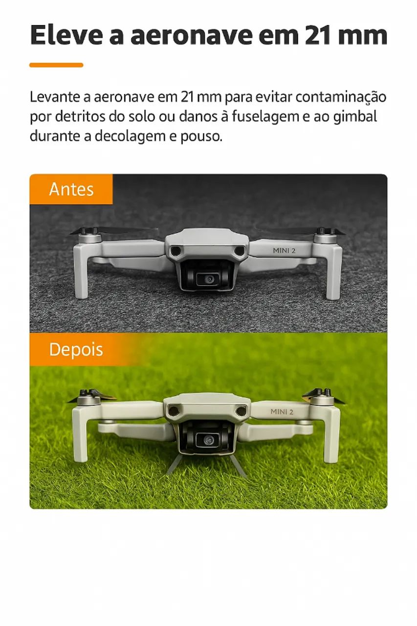 [Novo] Trem de pouso para dji mini 4k/mavic mini2/mini se - Foto 3
