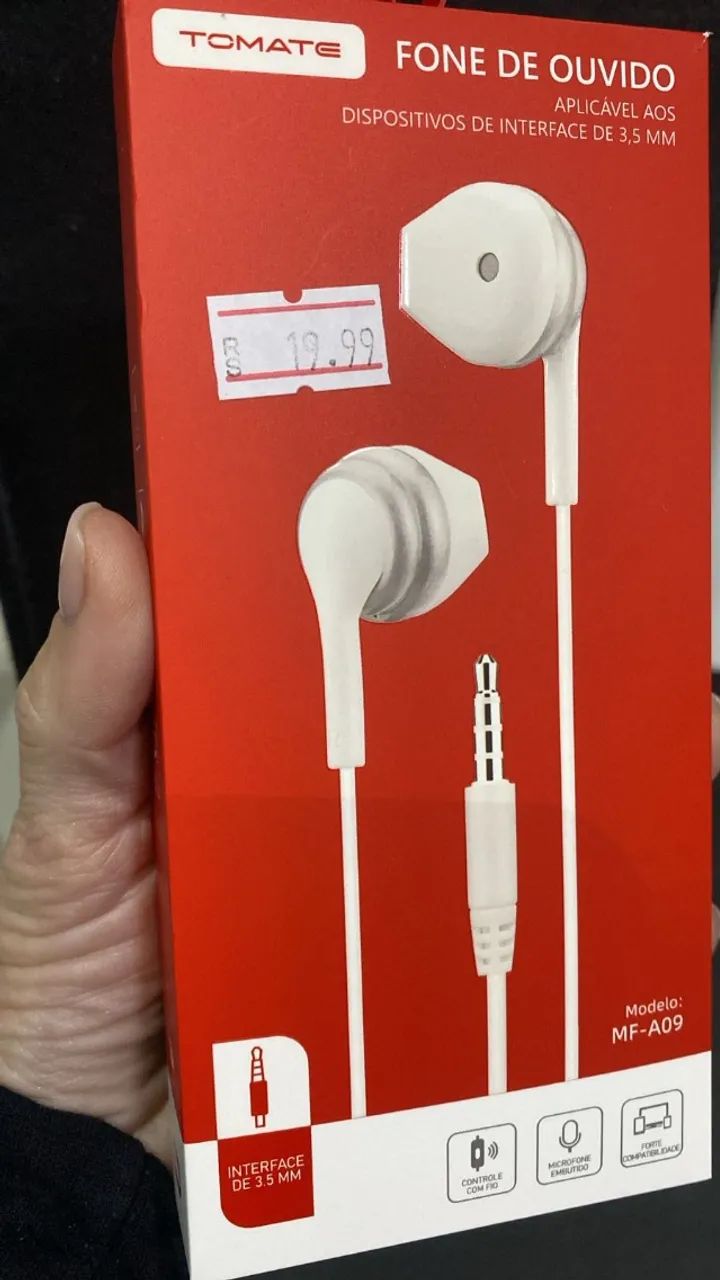 Fone de Ouvido P2 com FIO  Tomate Mf-a09 - Para Celular Loja Coimbra - Entregamos
