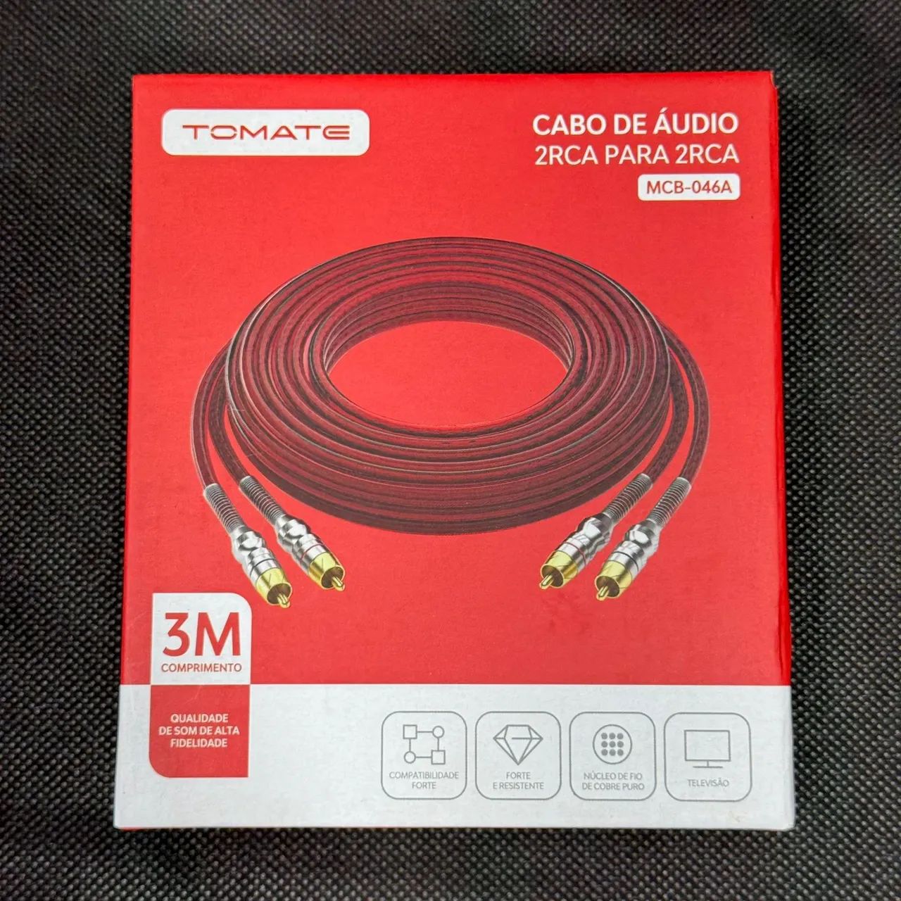 Cabo de Áudio 2RCA para 2RCA - 3 Metros