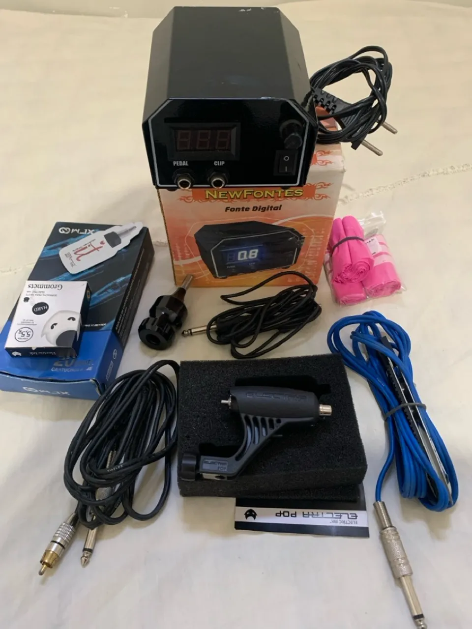 Máquina Electra pop - Fonte digital NewFontes - pedal + outros acessórios