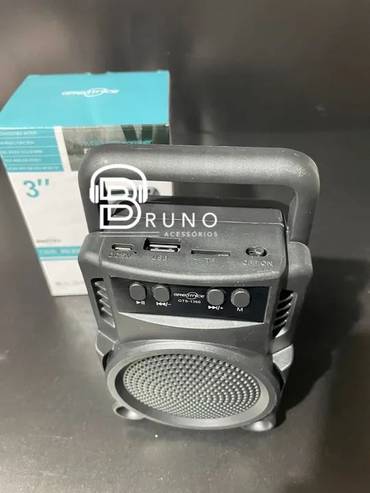 Caixa de Som Bluetooth Portátil com Bluetooth e Microfone - GrectIce GTS-1380 - Foto 2