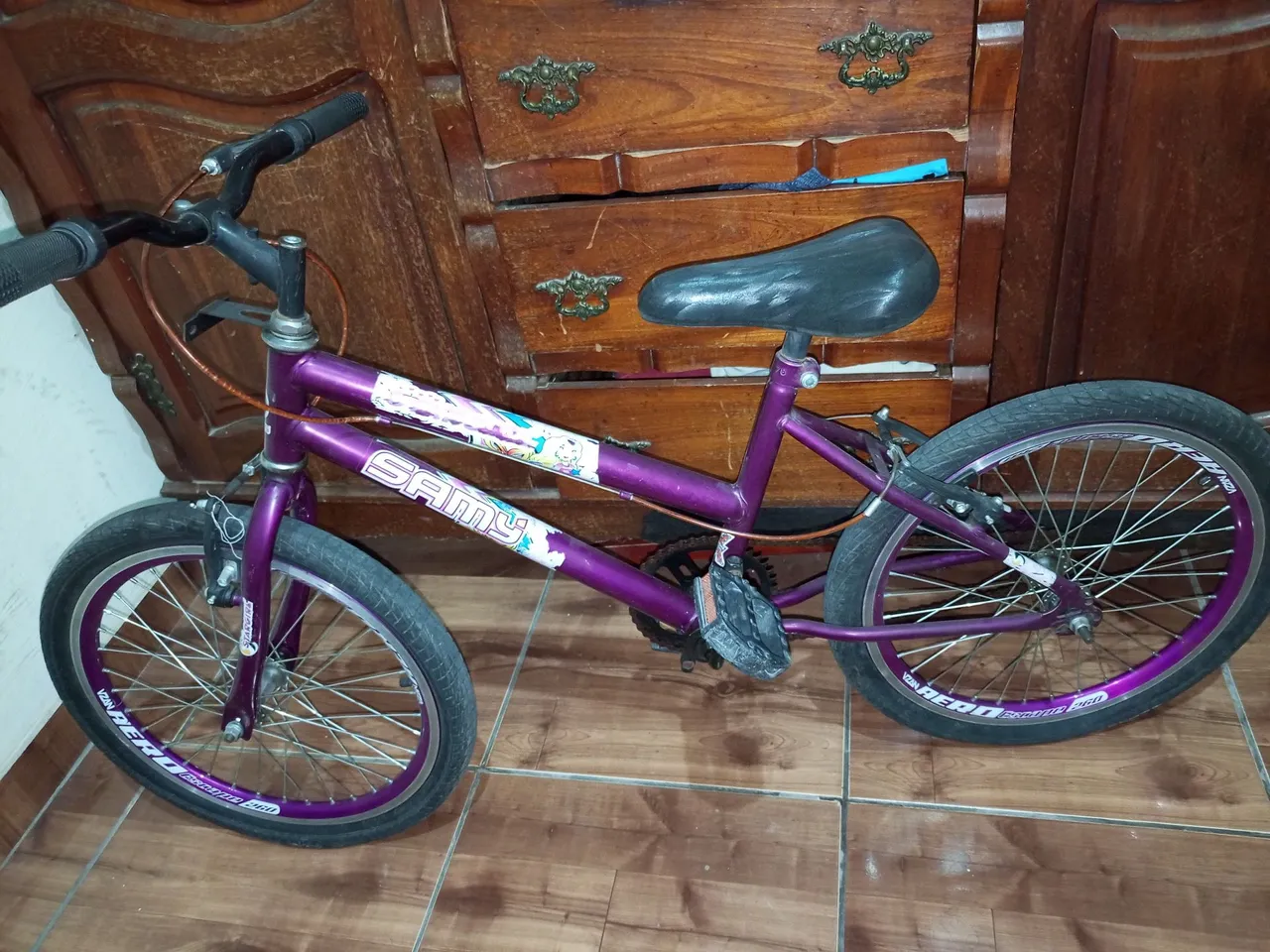 Bicicleta Aro 20 Roxa Samy